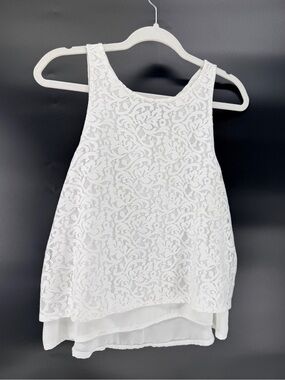 Abercrombie & Fitch White Floral Lace Layered Tank Top S Romantic Boho